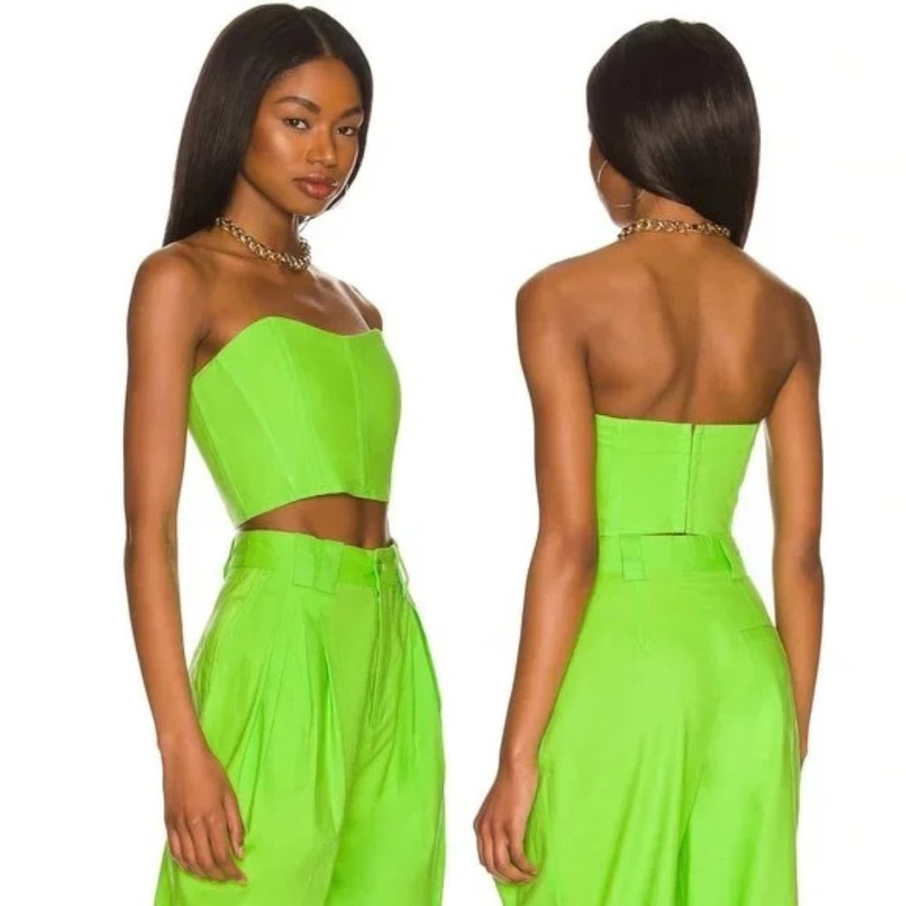 L'Academie Ember Corset in Lime Green, Size Small